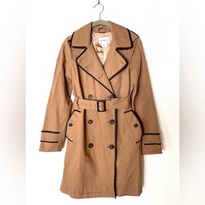 Club Monaco trench coat with leather trim, Size XS